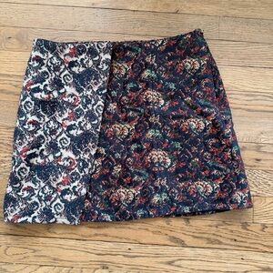 Free People Multicolor Patterned Mini Skirt